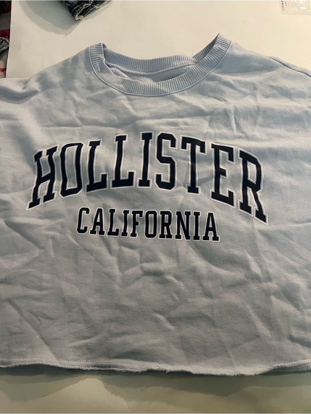 Hollister Pale Blue 'HOLLISTER California' Crew Sweatshirt